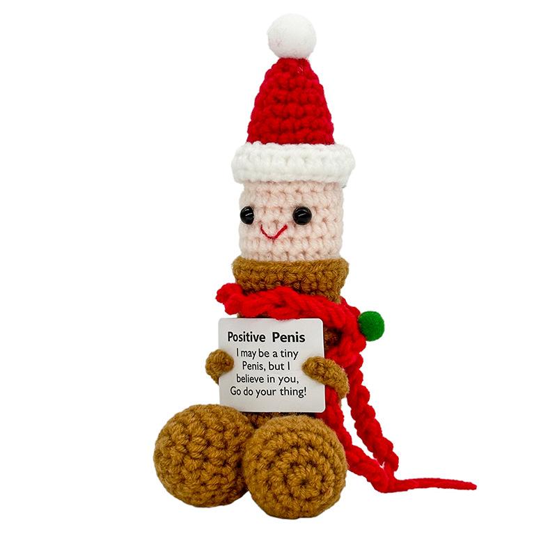 Cute Crochet Dolls Creative Knitted Decorations with Positive Message Cards Soft Stuffed Toys Perfect for Birthdays Christmas Huggable Plush Gifts Cute Crochet Dolls Creative Knitted Decorations with Positive Message Cards Soft Stuffed Toys Perfect for Birthdays Christmas Huggable Plush Gifts