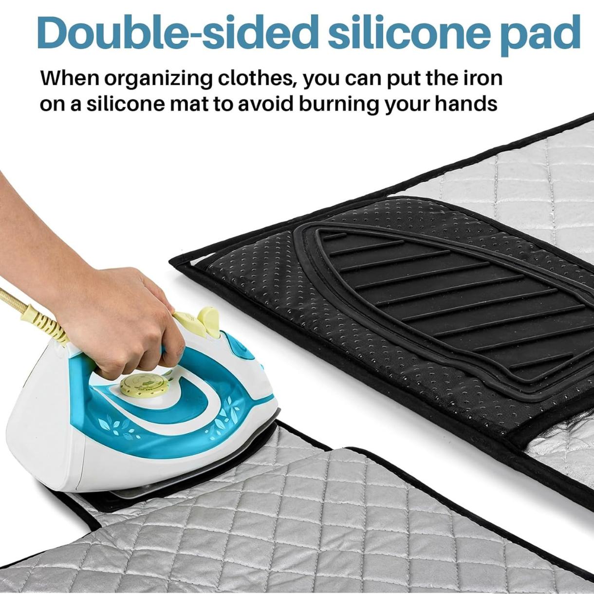 Magnetic Ironing Mat - Portable Ironing Board for Table Top, Home, Laundry, Travel, Office, RV