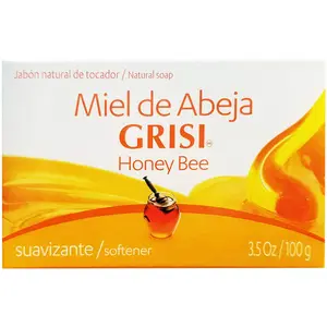 1 PACK - GRISI- Honey Bee Soap - Jabon Miel de Abeja - 3.5oz/100grams