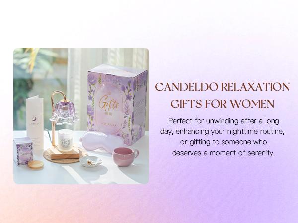 Relaxing Birthday Gifts for Women: Purple Flower Candle Warmer Lamp with Scented Candles Gift Set for Mom Dimmable Wax Warmer with Timer