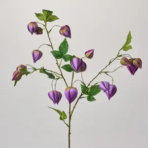 Violet Purple Chinese Lantern Tree Branch Pods 35" Faux Floral Spray