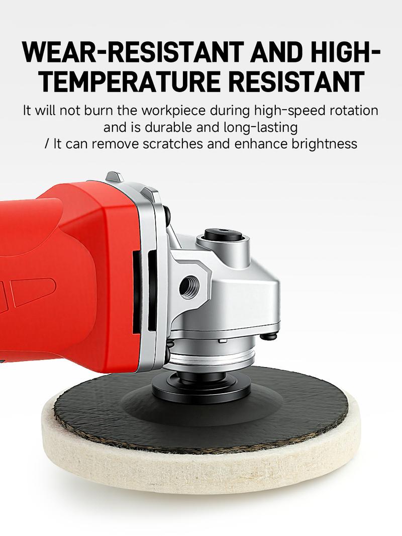 LOZLIN 1PCS/3PCS 5" Wool Polishing Wheel for Polishing Metal, Glass, Stone, and Ceramics for Angle Grinder Polish Pads, Safe, Durable & Efficient