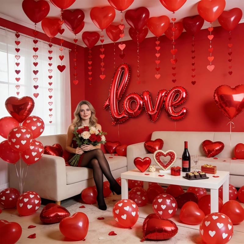 Valentine’s Day Balloons Set with Silk Rose Petals – I Love You Heart Balloons, Romantic Party Decor & Valentine Decorations Supplies Valentine’s Day Balloons Set with Silk Rose Petals – I Love You Heart Balloons, Romantic Party Decor & Valentine Decorations Supplies