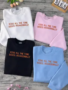 LOVE ALL THE TIME. DISCO OCCASIONALLY Embroidered Hoodie, Concert Sweatshirt, Top Harry Album Embroidery Gift