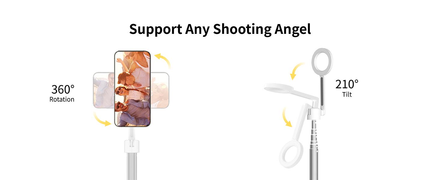 KraftGeek Magstand Magnetic Selfie Stick Tripod for iPhone and Android, 64" Phone Tripod Compatible with MagSafe, Fit for iPhone 17 and Pixel 10, MagSafe Case and Other Phones with Metal Ring KraftGeek Magstand Magnetic Selfie Stick Tripod for iPhone and Android, 64" Phone Tripod Compatible with MagSafe, Fit for iPhone 17 and Pixel 10, MagSafe Case and Other Phones with Metal Ring