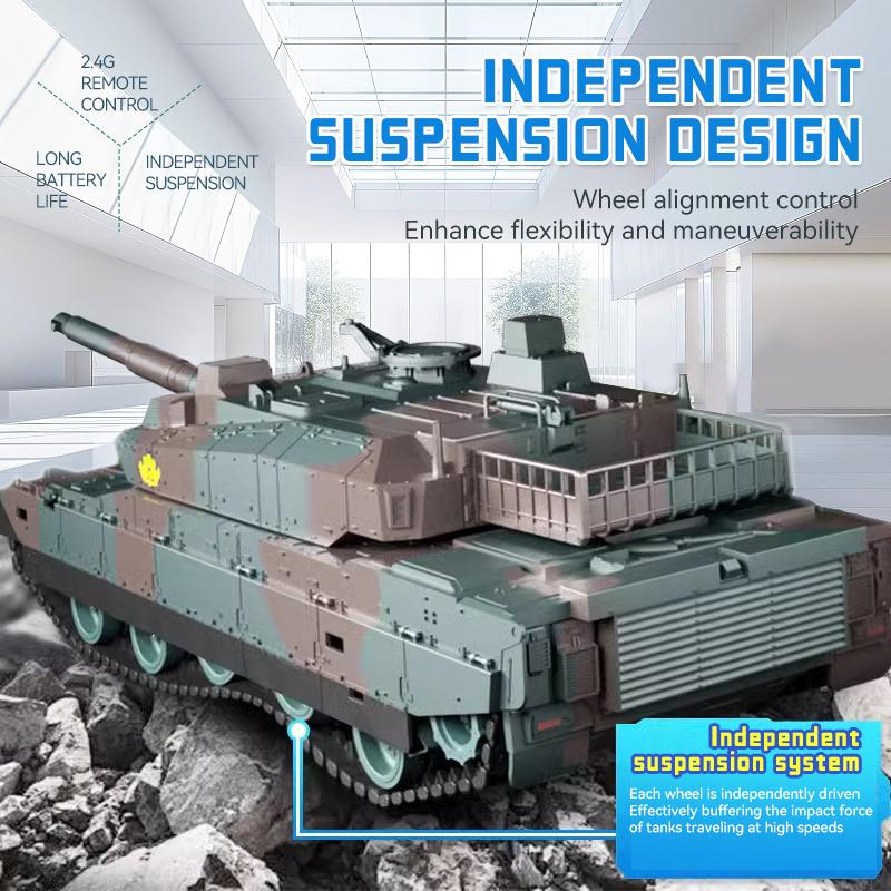 TongLi   1/24 Scale Remote Control Tank Remote Control Tank Toy Tank Realistic Sound and Light Effects Remote Control Toy Tank Rotatable Turret Japanese Tank Simulation Model Toy Comes with Rechargeable Battery Toy Gifts Christmasgift New Year gift