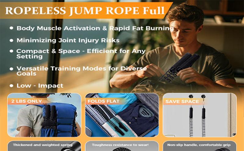 WVCS Ropeless Battle Ropes for Home Gym - Cordless Training Rope Fitness Equipment for Men & Women