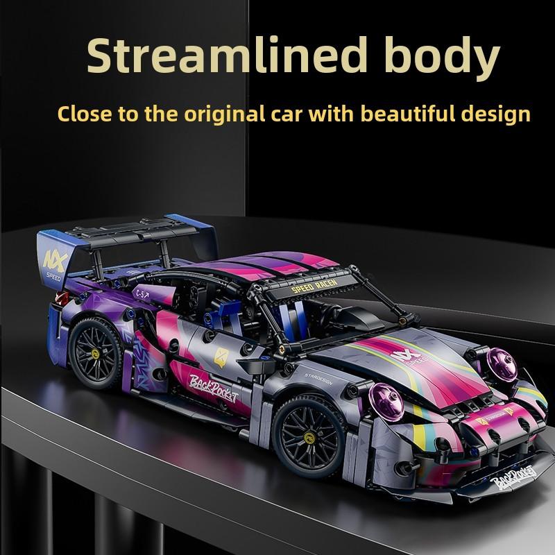 911 Sports Car Model Kit – 1000+Pieces, Dual Motor, 2.4G Remote, LED Lights & Acrylic Display Case | Ultimate Gift for Car Enthusiasts Perfect Holiday Gift