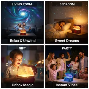 Magic Fairy Tale Treasure Box Projector Lamp -Bluetooth Link Fantasy Story Scene, RotatingColorful Lights, Children's Bedtime Story NightLight, Children's Holiday Gift bedroom High-Resolution Portable