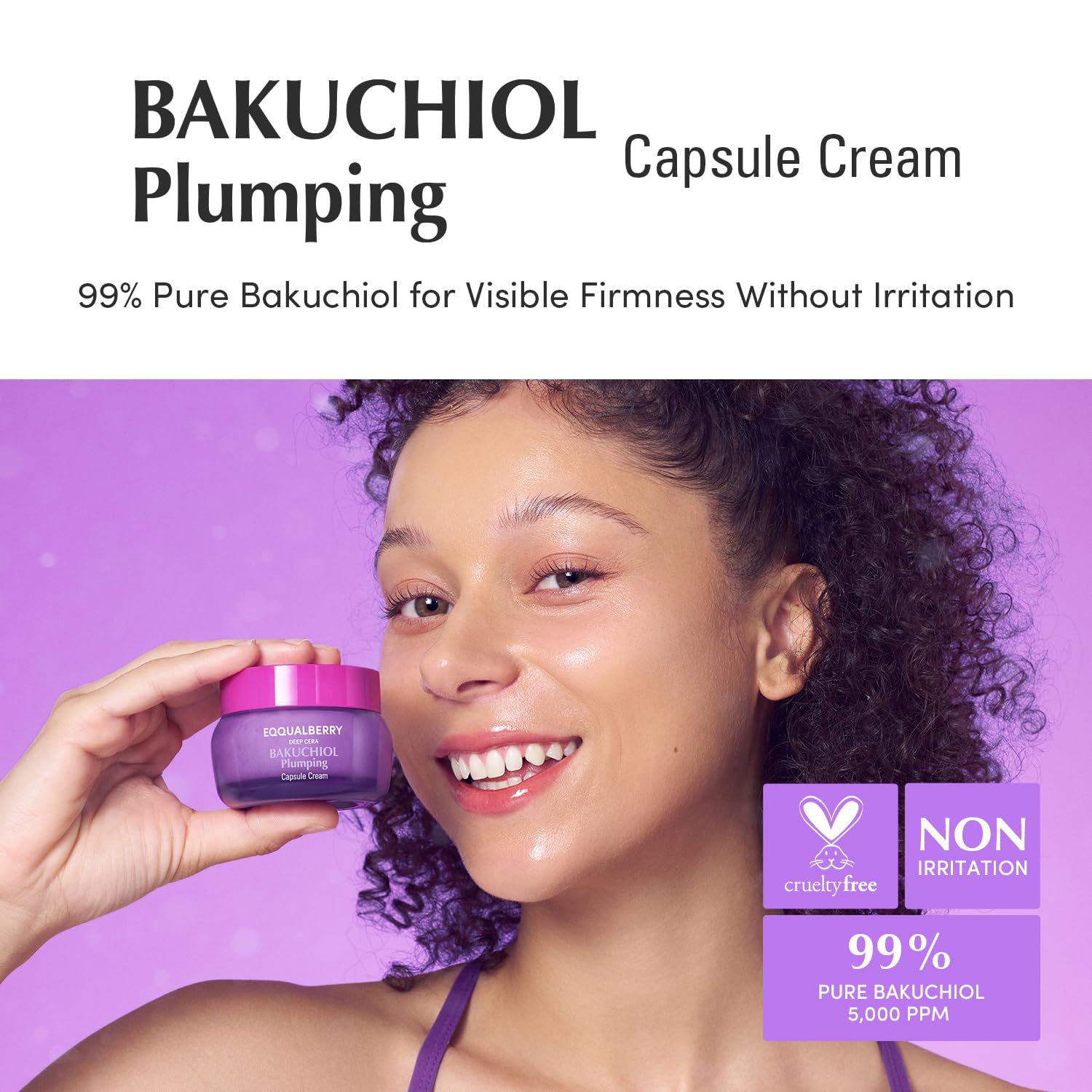 Bakuchiol Plumping Capsule Cream 2Pcs – Retinol Alternative Moisturizer for Firming and Pore Care with 99% Pure Bakuchiol, 5 Types of Collagen & Ceramide Complex, 1.69 fl.oz / 50ml