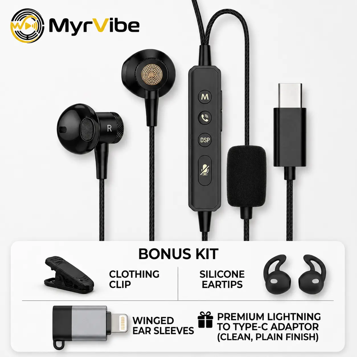 MYRVIBE Karaoke Sound Card Wired Headphones Built in In-Ear Monitoring | Voice Changer | Reverberation | Sound Card Top-notch Microphone ll Free Gift iOS Lightning Adapter,back to school,back to school haul