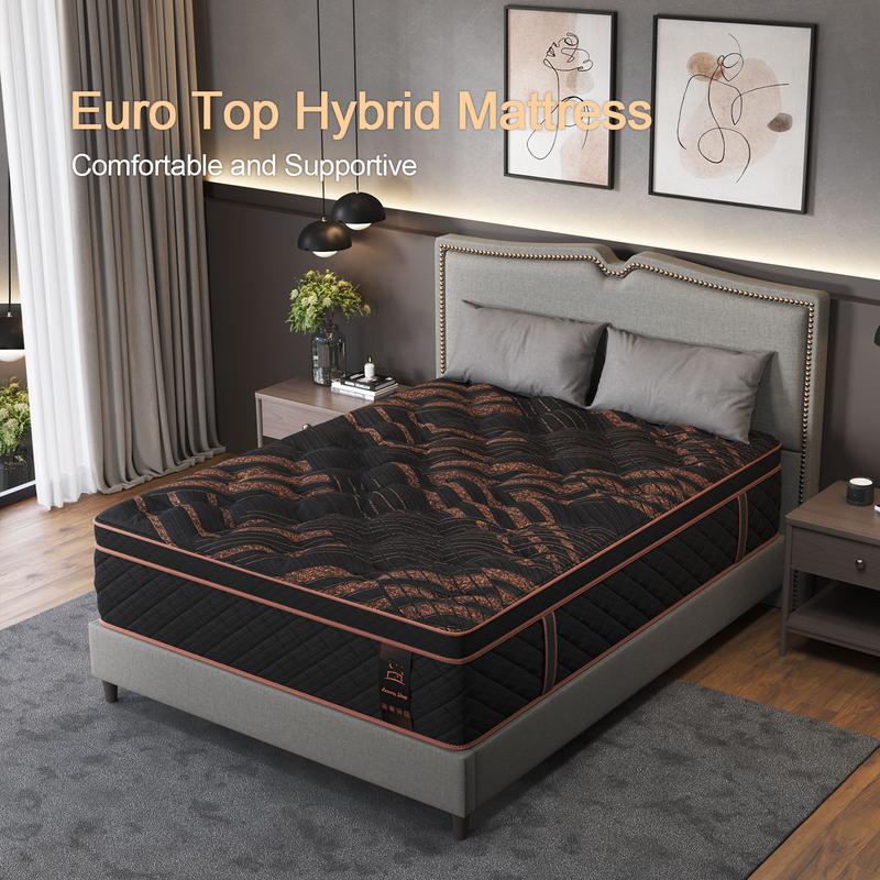 12/14 Inch Memory Foam Mattress Hybrid Pocket Spring Twin Full Queen King Mattress In A Box -Euro Top Mattresses Medium Firm For Motion Isolation, Edge Support