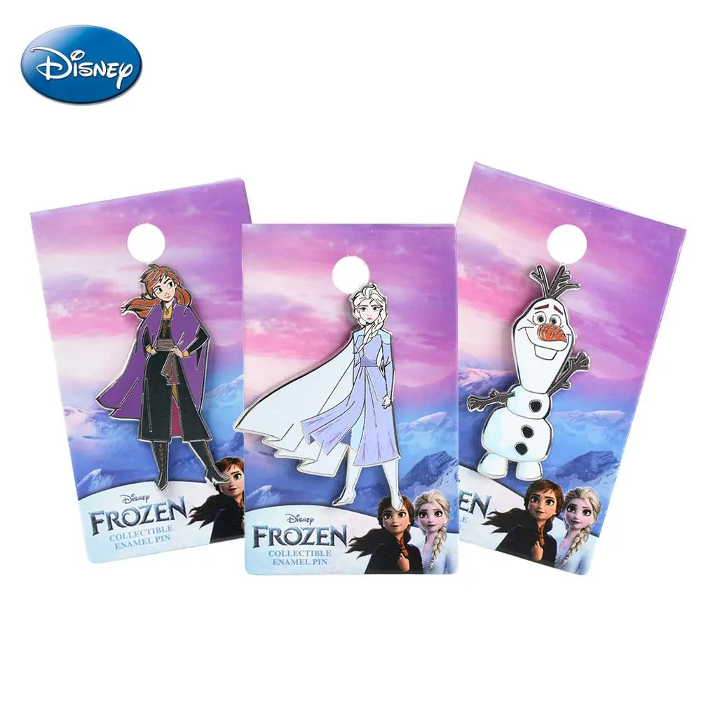Disney Frozen Princess Pin 3PCS Set Officially Licensed Collectible Cute Gorgeous Gown Dress Elsa Anna Olaf Anime Brooch Backpack Decoration Jacket Lapel Anti-Rust Exquisite, Aluminium, Figure Print, Unisex