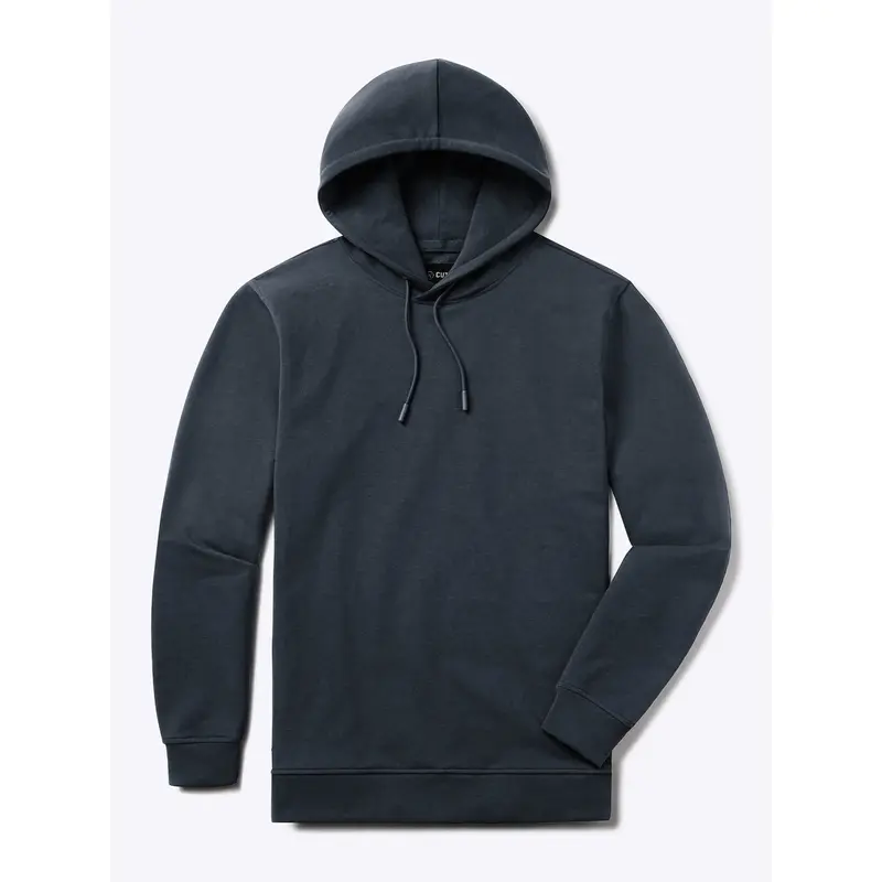 Cuts Men's Hyperloop French Terry Hoodie - Menswear Long Sleeve Fitted Cotton-Spandex Blend Pullover, Tapered 4-Way Stretch Fabric, Wrinkle Resistant, Hidden Pockets, Drawcord Hem, Casual Sport Top (Do Not Iron, Matching Joggers Compatible)
