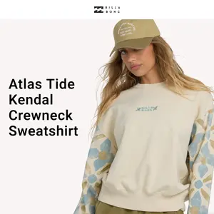 BILLABONG Atlas Tide Kendal Crewneck Sweatshirt,80% Cotton,Pullover crew neck,Relaxed fit