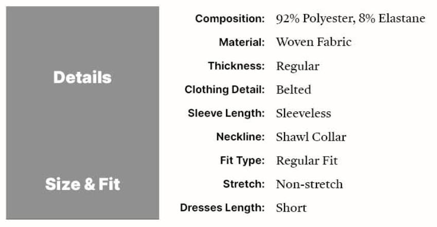 Belted Pleated Sleeveless Blazer Dress