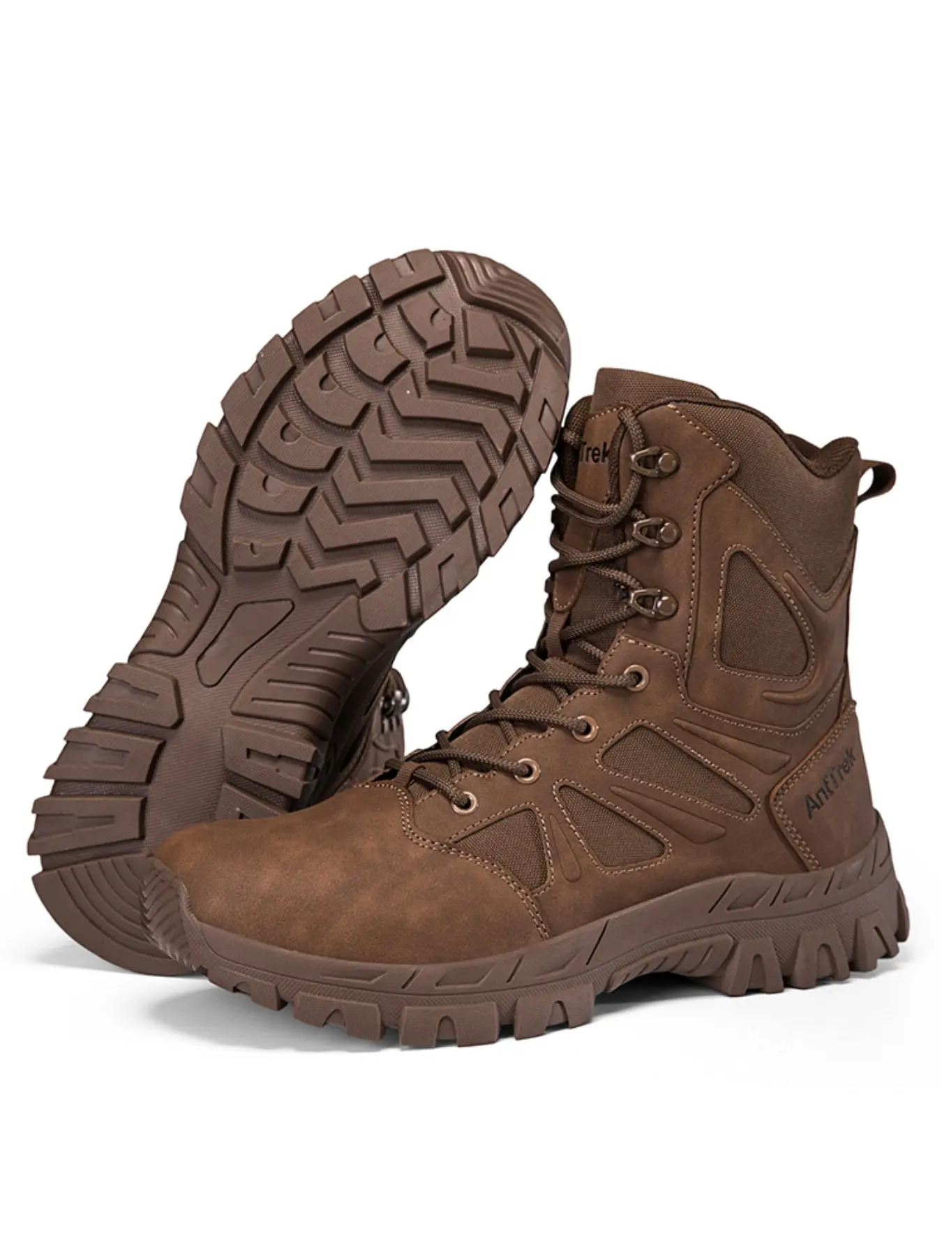 Men's High-Top Tactical Desert Boots Army Shoes Closed, Outdoor Hiking Shoes, Reinforced Impact Resistant Toe, Ankle Support, Non-Slip Sole, Waterproof Upper, Lightweight, Durable Construction Footwear, High Cut Shoes