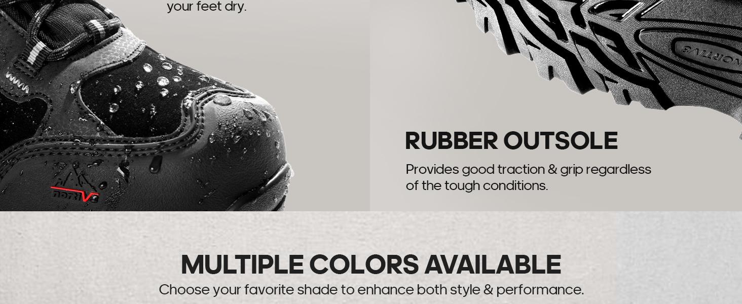 NORTIV8 Men's Waterproof Hiking Boots with Multi-Directional Traction