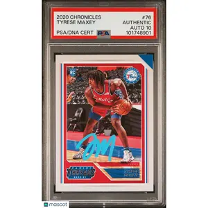 Tyrese Maxey 2020 Panini Chronicles #76 Signed Card PSA A Auto 10 Autographed