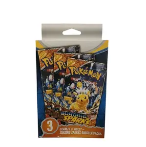 Pokémon Surging Sparks 3 Pack Scarlet & Violet Booster Packs for Trading Card Game