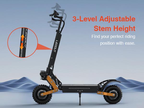 LEOOUT scooter new year Sales T85, 53MPH Top Speed, 60 Mi Max Range, 6000W Peak Motor, Smart Unlock Dashboard, Dual Suspension & Braking System, Dual Charging Ports, 11" Anti-Slip Tires