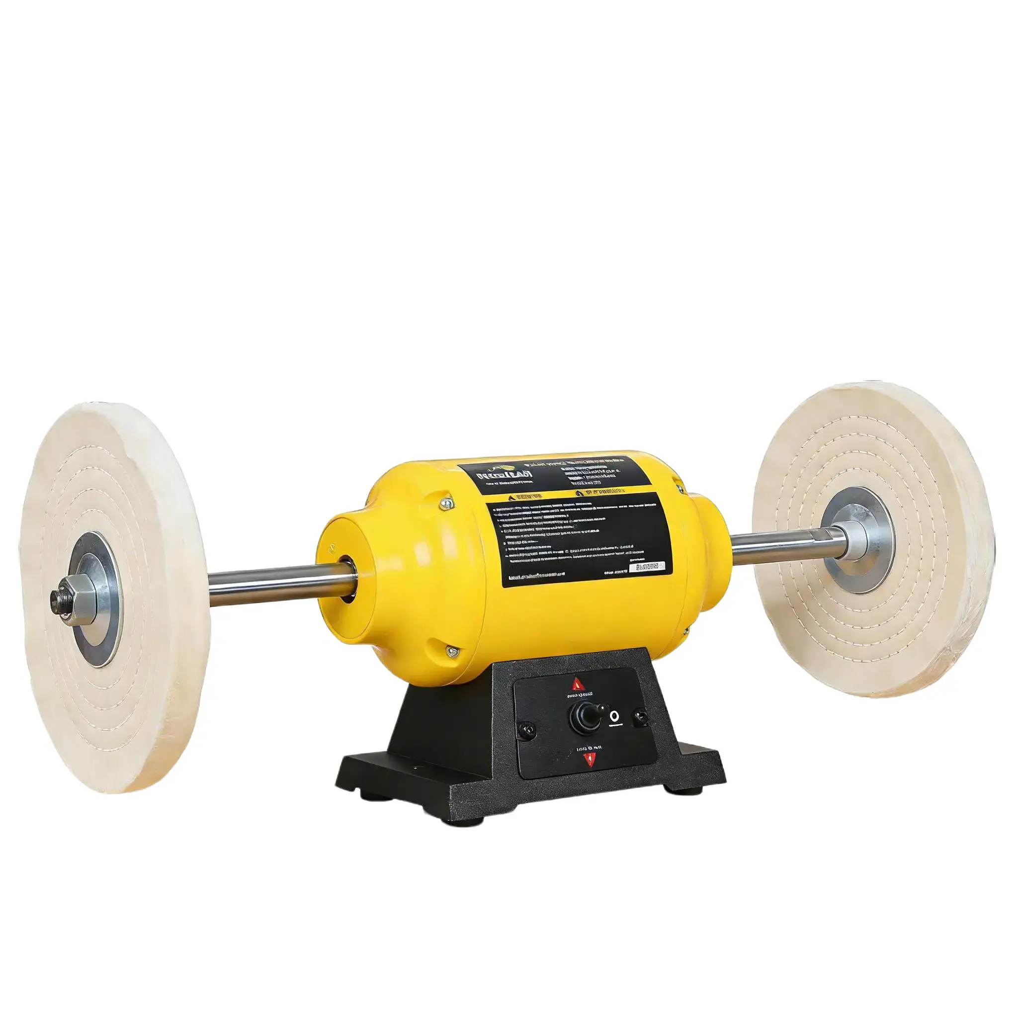 Woodskil 8-inches Corded Bench Buffer Polisher - Dual Speed 120V, 1.8/3.1A, 1725/3450 RPM, Brushless Motor, Ball-Bearing Shaft, 2 Cotton Wheels, 2 Years Warranty, for Beginners' Metal Polishing, Plastic, DIY Multiple Surfaces (TLG-200BGDS)