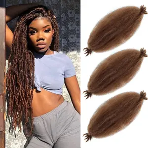 30# Color Afro Twist Hair 24 Inch 3 Packs, Springy Afro Twist Hair Pre Fluffed Spring Twist Hair Pre Stretched Wrapping Hair for Soft Locs Hair Extensions