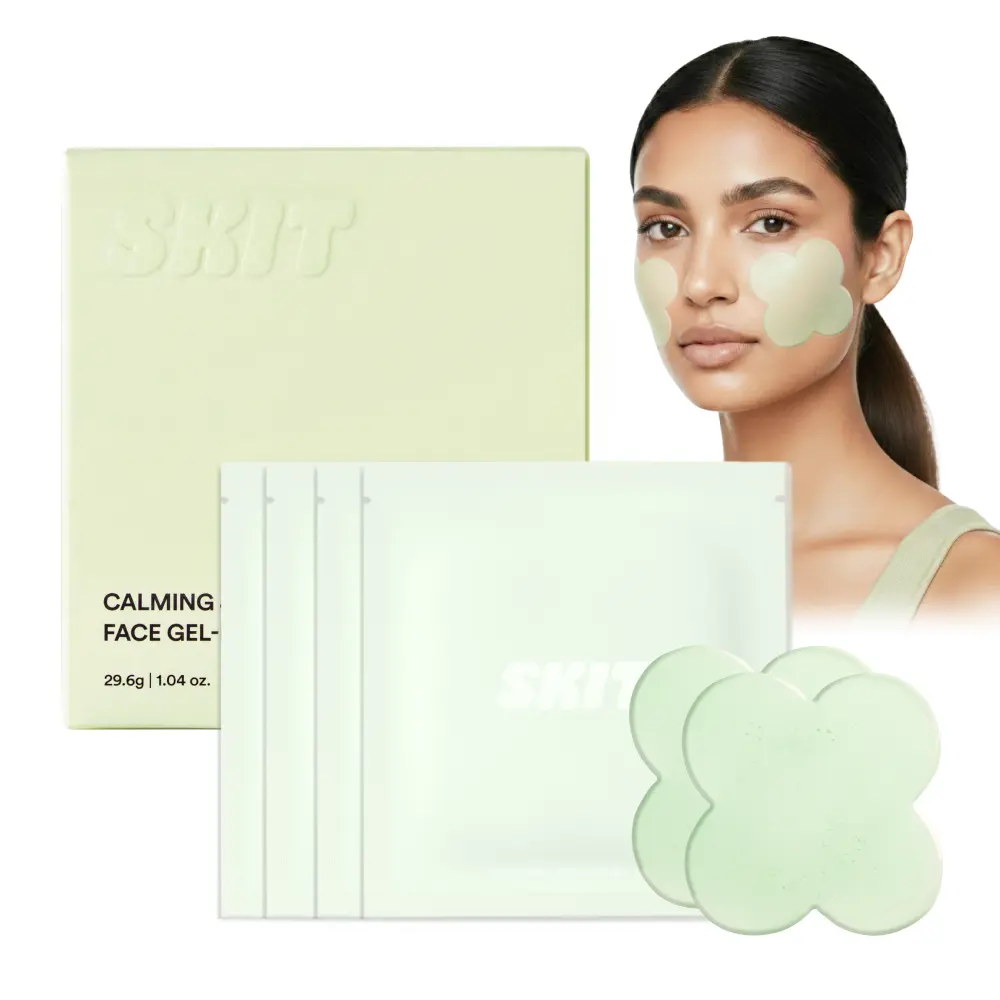 [skit official] Calming & Repair Collagen Hydrogel Face Gel Clover Patch Mask with Azulene + Cica, Gentle for Acne-Prone & Sensitive Skin, Peel-Off Single Item Korean Redness Relief Treatment