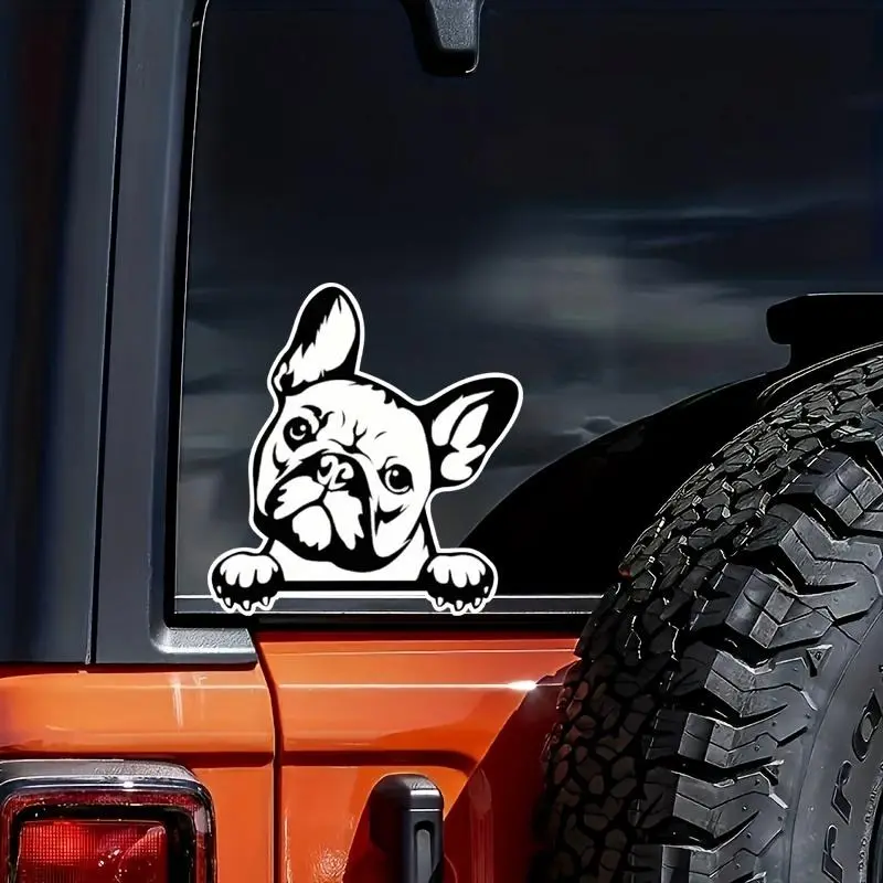 Cute French Bulldog Pattern Car Sticker, Multipurpose Car Decal, Automobile Decals, Universal Car Exterior Decoration Sticker, Vehicle Exterior Decoration, Automotive Decoration, for Cars, Laptop, Helmet, Cute Car Accessories