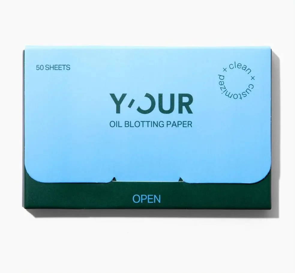 Premium Daily Oil Absorbing Sheets by Y'OUR for Face - 1 Pack of 50 Sheets - 100% Bamboo Charcoal Makeup Friendly Blotting Papers for Oily Skin - Effective Oil Absorption & Flawless Finish, Valentine's Gift for Women