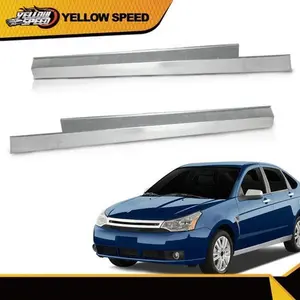 Fit For 2008-2011 Ford Focus Silver Slip-on Rocker Panel 4 door Left+Right