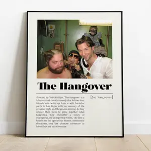 The Hangover Poster, Vintage Retro Art Print, Minimalist Movie Wall Art, Home Decor