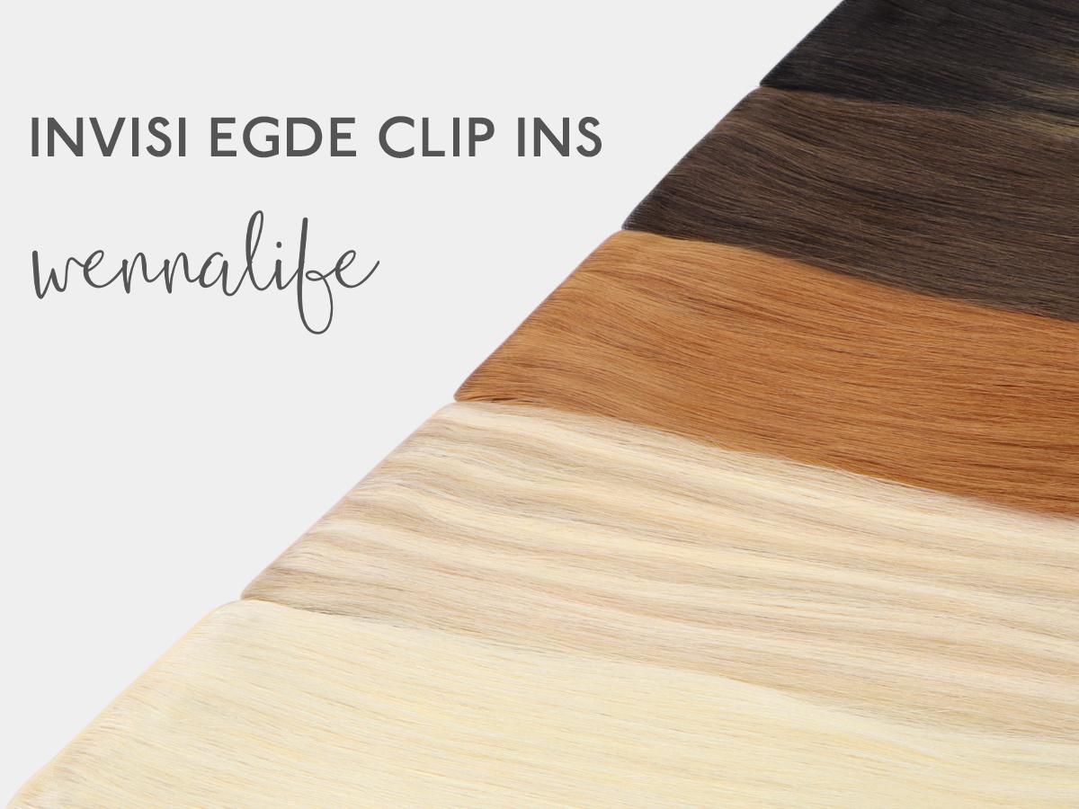 WENNALIFE Invisi Edge Clip in Hair Extensions Seamless Invisible Natural Straight Real Human Hair Chocolate Brown to Caramel Blonde SpringStatements