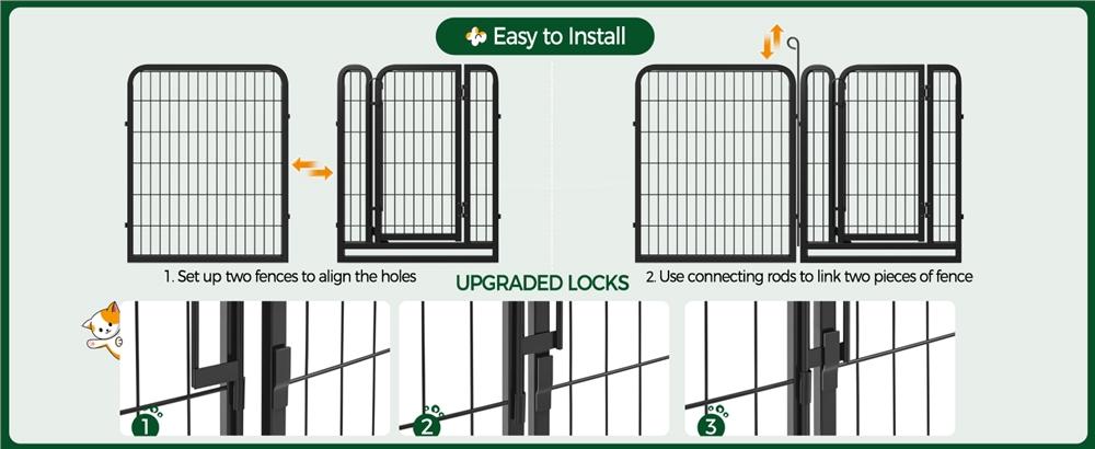 Yaheetech Chicken Coop 6/8/12/16/32 Panels Metal Pet Playpen, Outdoor Chicken Exercise Barrier Fence for Backyard, Farm, Duck Cage, 25/32/40/47 inch Yaheetech Chicken Coop 6/8/12/16/32 Panels Metal Pet Playpen, Outdoor Chicken Exercise Barrier Fence for Backyard, Farm, Duck Cage, 25/32/40/47 inch
