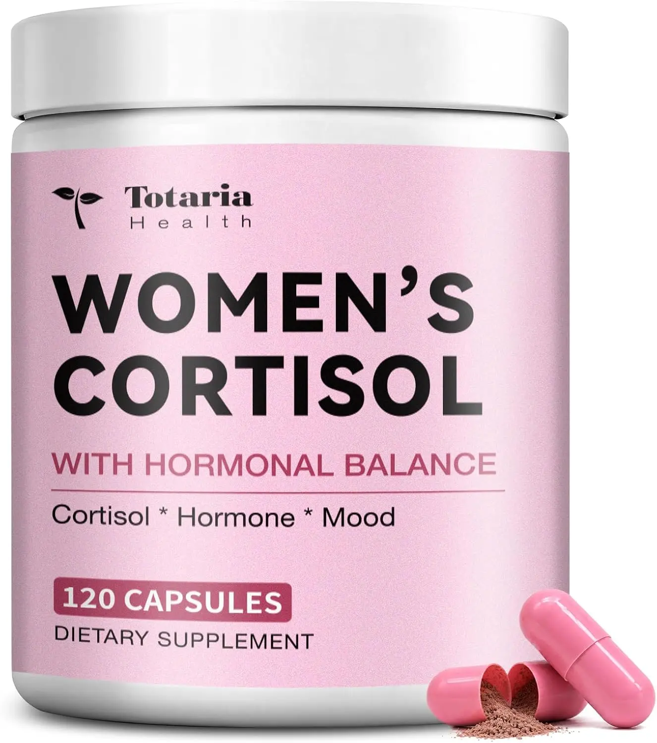 Totaria Women's Cortisol & Hormonal Balance Supplement - Stress Relief with Ashwagandha, L-Theanine, Magnesium, Myo-Inositol, Mood, Focus & Sleep Support, PMS* 120 Ct.