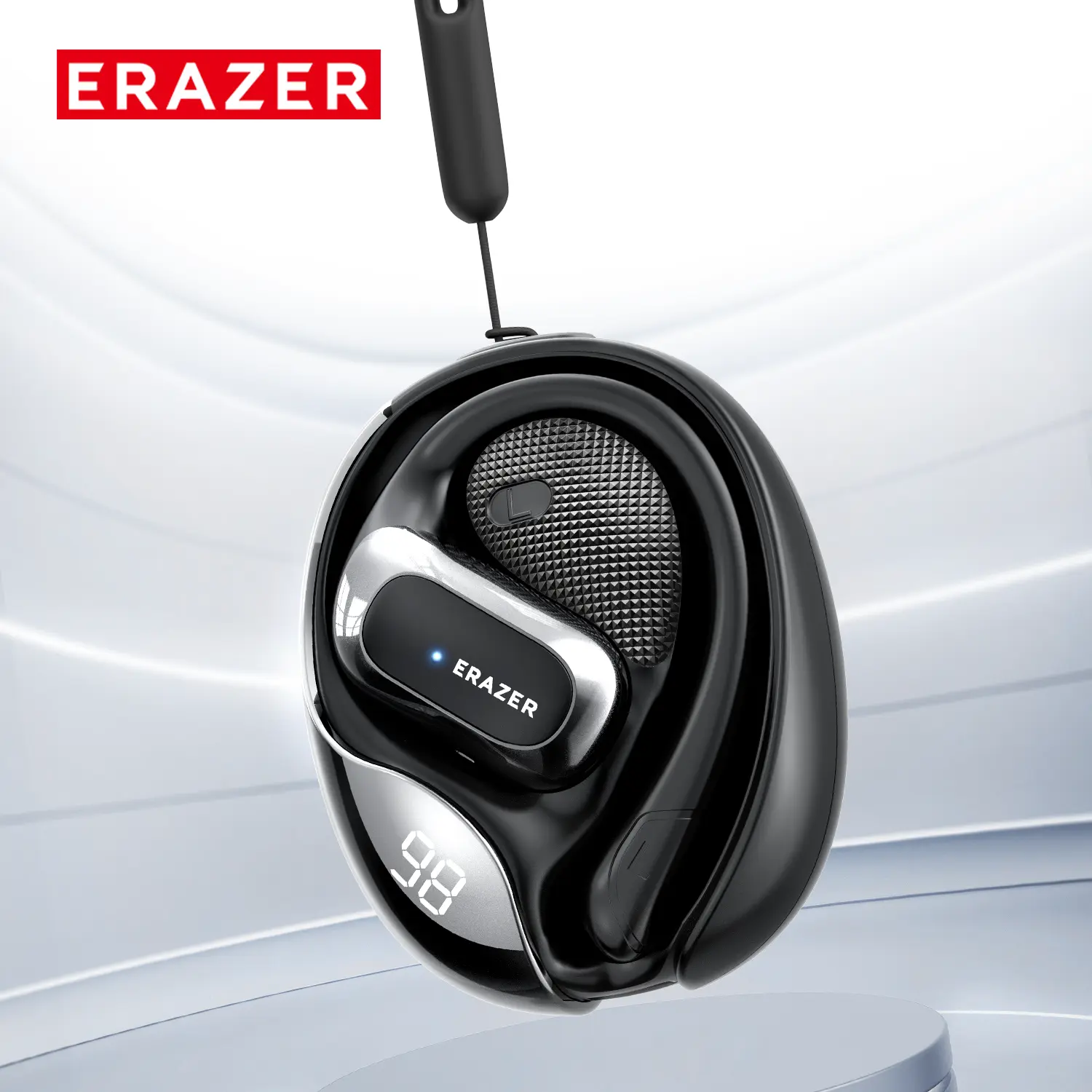 ERAZER X5 OWS Open-Ear Audio Headset - Ear Hook Design, Wireless Earbuds, Noise Isolating, HD Mic, Waterproof, Digital Power Display, 24H Playtime, Bluetooth 5.4, Low Latency for Gaming