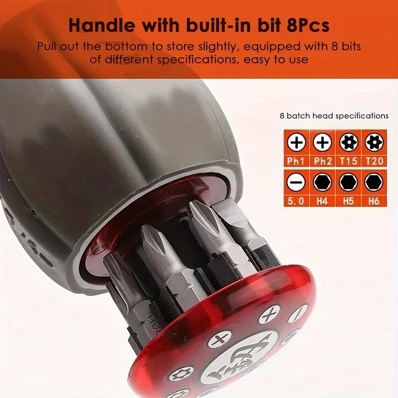 Multifunctional Professional 8-in-1 Ratcheting Multitool Screwdriver with Magnetic Tip - Perfect for DIY and Repair Projects Multifunctional Professional 8-in-1 Ratcheting Multitool Screwdriver with Magnetic Tip - Perfect for DIY and Repair Projects