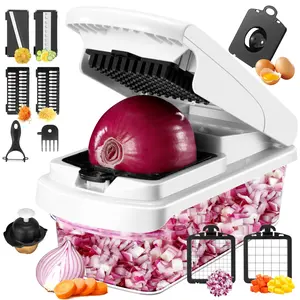 Asha Deal Multifunctional 14 in 1 Manual High Quality Vegetable Slicer Chopper Potato Cutter Grinder for Kitchen