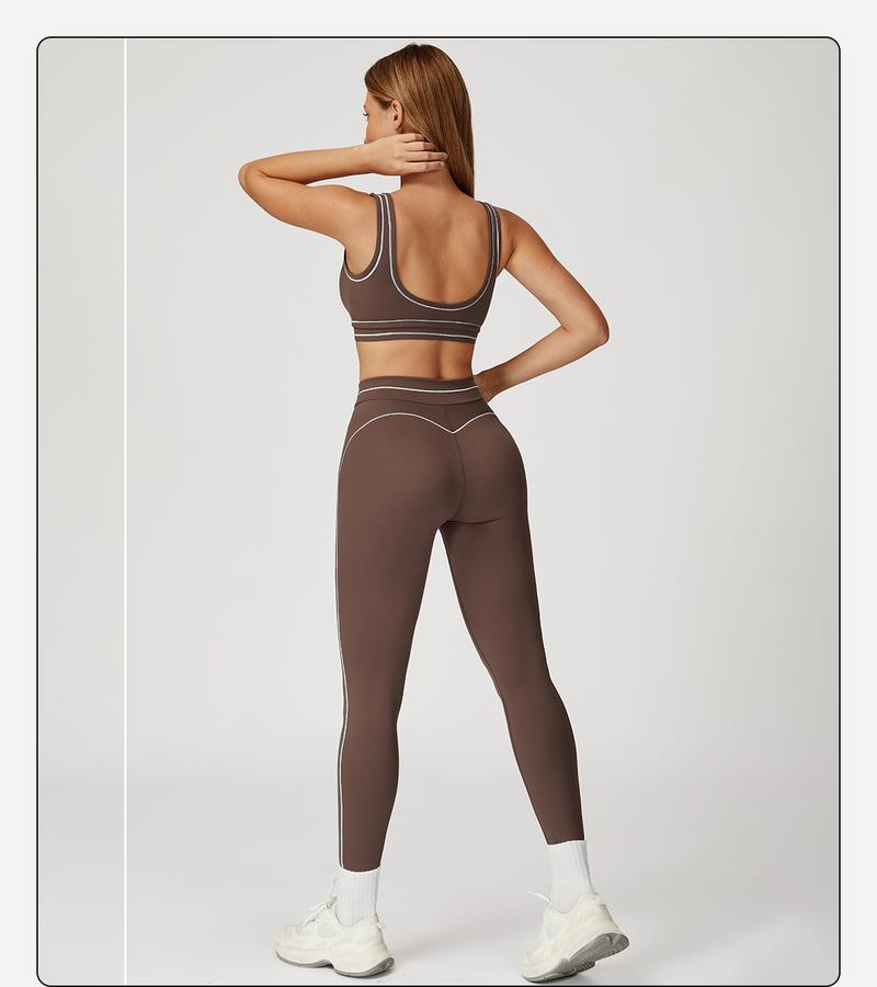 MFVIM Women's Two-Piece Sports Set, Comfortable Activewear for Fitness and Gym, Athletic Clothing for Everyday Use Summer Sportswear Yoga Bottoms Sporty Casual Seamless