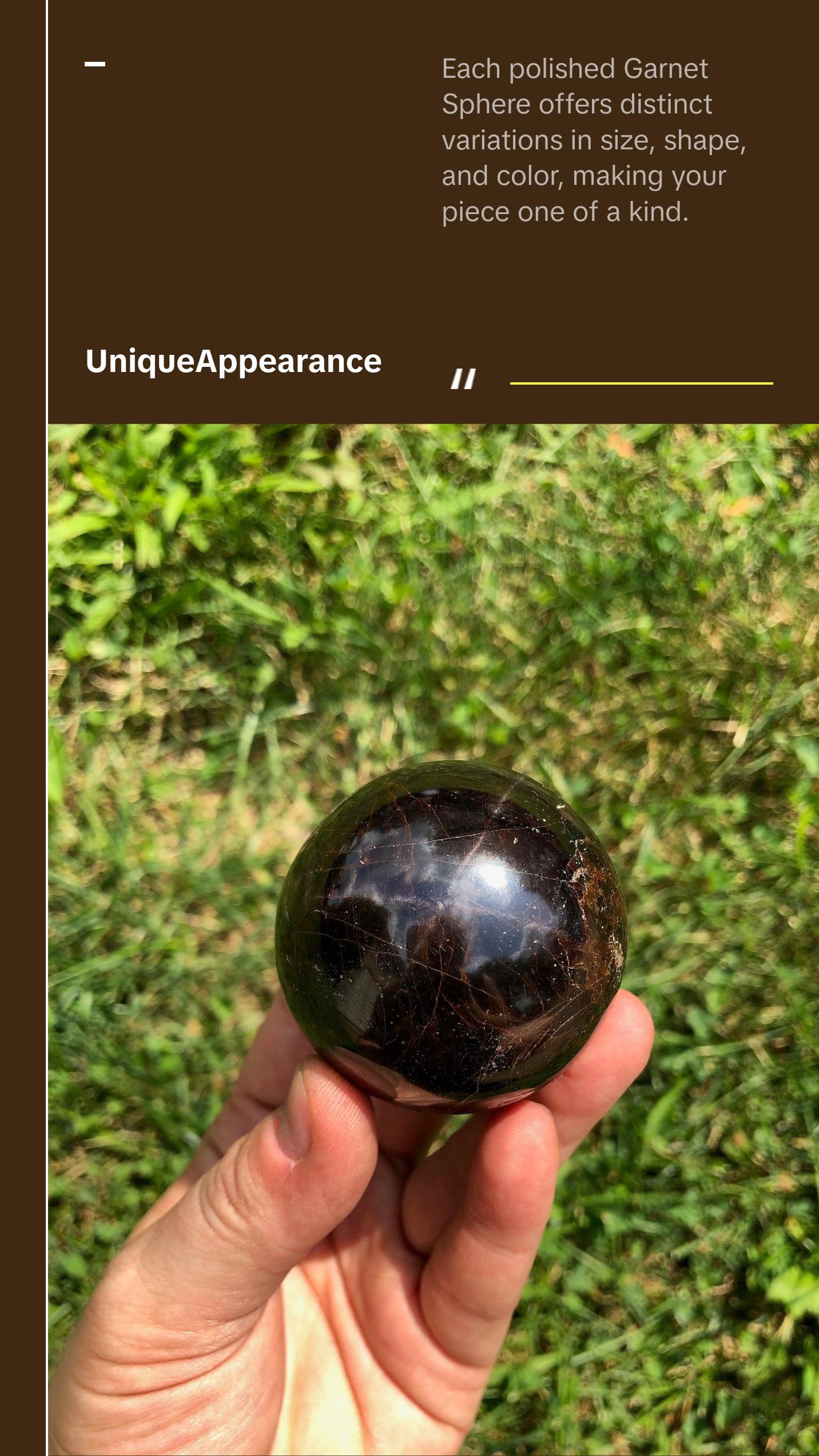 Polished Garnet Sphere Stone - Gemstone Decor