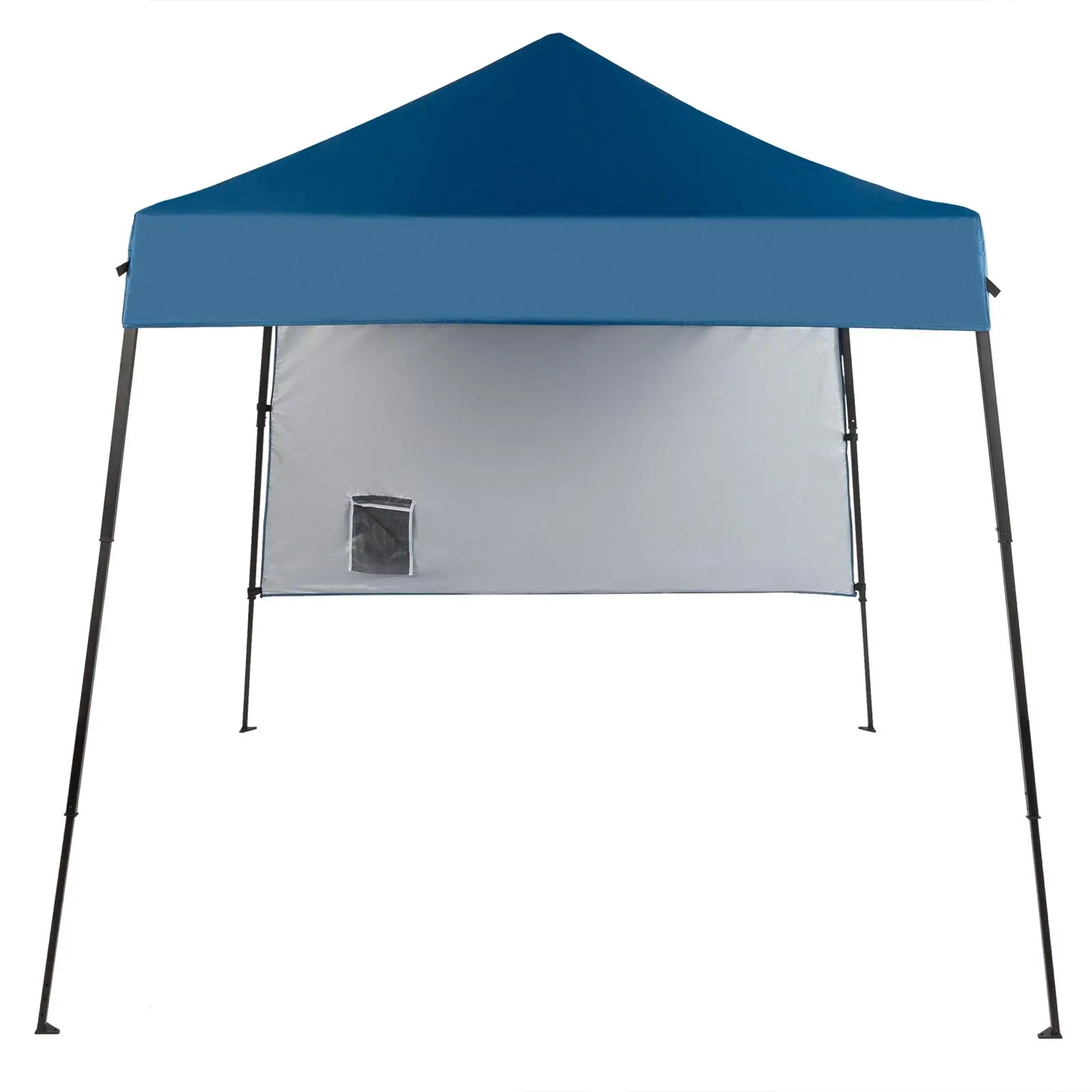 【Summervibes】Ubesgoo 6x6 ft Easy Pop-up Gazebo Canopy Tent Beveled Oxford Cloth Black Plastic Sprayed Iron Pipe with One Side Cloth Backpack Storage Bag Folding Shed Sky Blue
