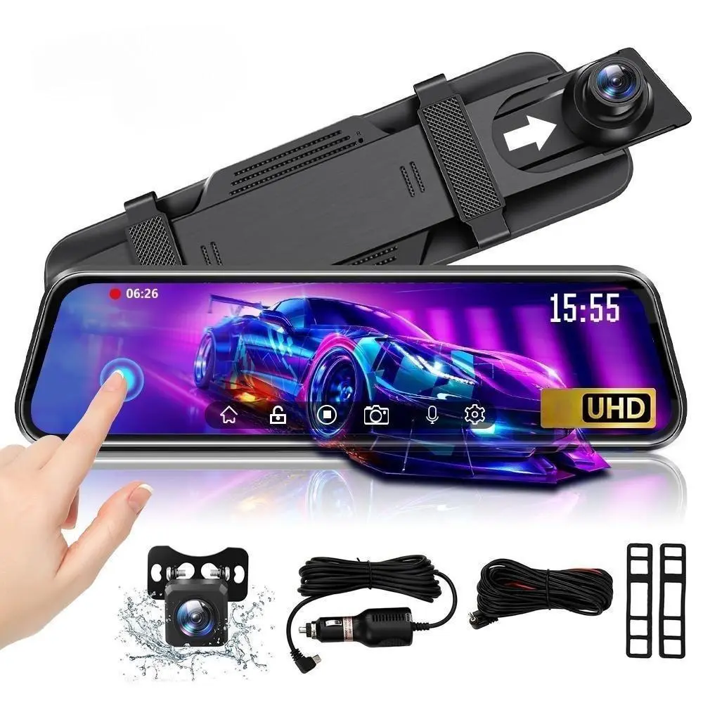 【BackToSchool】 10 Inch Rearview Mirror Dash Camera, 1080P Full HD Front & Rear Dash Cam, Touch Screen Car Backup Camera with Night Vision, Parking Assistance,car accessories