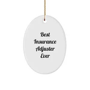 Funny Insurance Adjuster Oval Ornament Gifts from Friends to Best Insurance Adjuster Ever, Christmas Unique Gifts, Oval Shaped Ornament