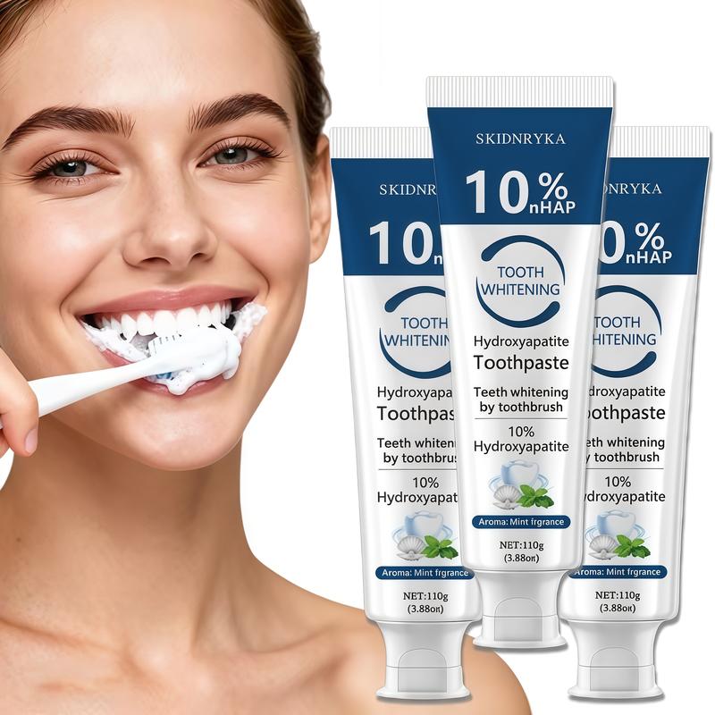 10% Hydroxyapatite Toothpaste - 1/2/3pcs, Refreshing Mint Flavor, Easy Stain Removal, Gum Care, Teeth Cleaning & Whitening, Long-lasting Fresh Breath, Enhances Your Smile, Family Oral Health, Essential for Oral Care, Whitening Toothpaste