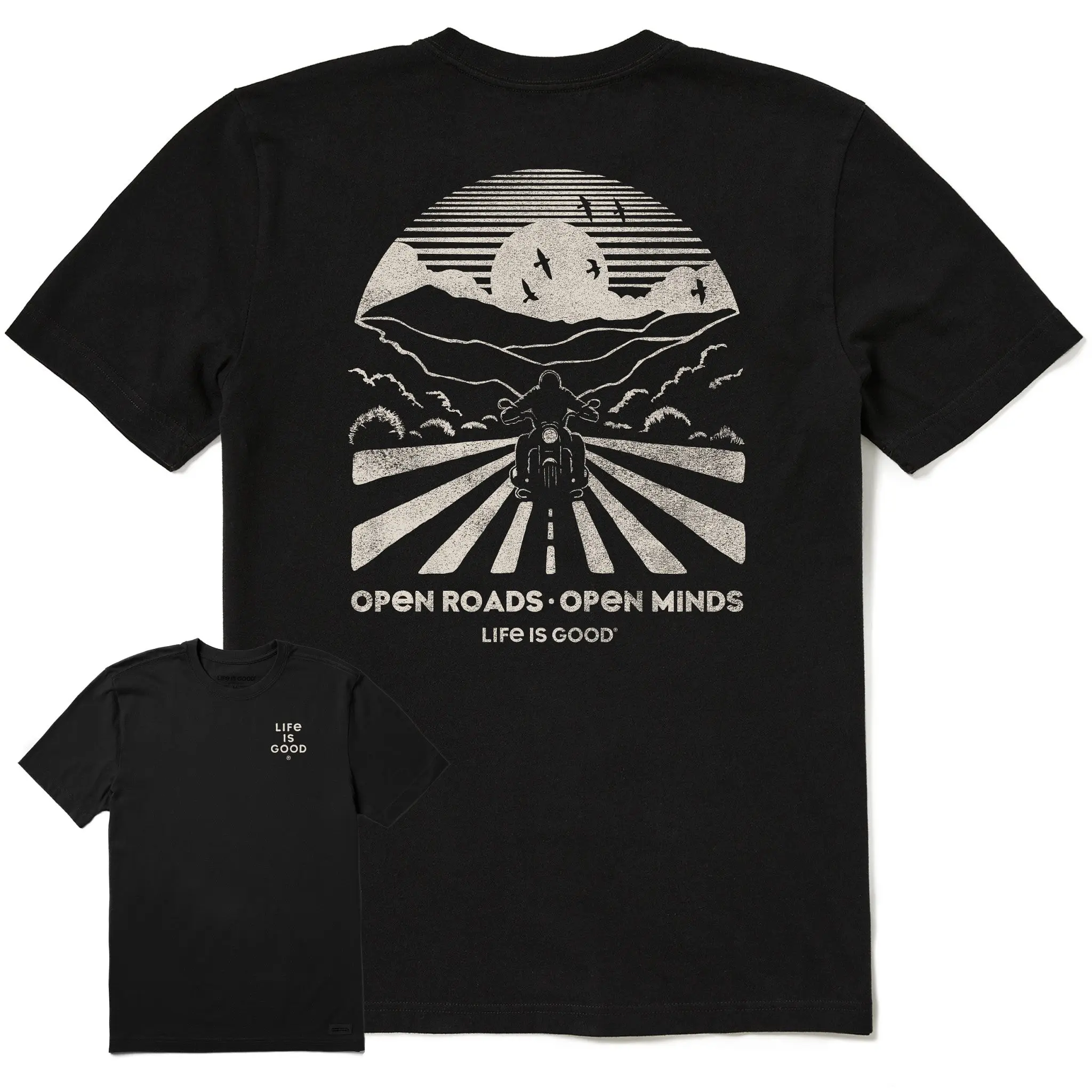 Men's Open Roads  Motorcycle Short Sleeve Crusher Tee