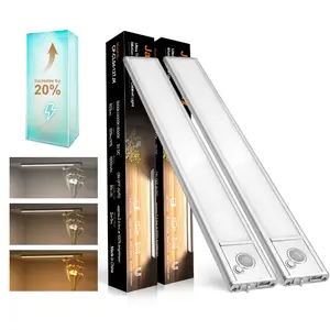 Ultra Thin Motion Sensor Under Cabinet Light, Rechargeable LED Kitchen Light with PIR & Light Sensor, 3 Color Temps (3000K/4000K/5000K), Dimmable Brightness, Magnetic Mount for Closet Wardrobe Garage lighting tool room full screen soft kitch