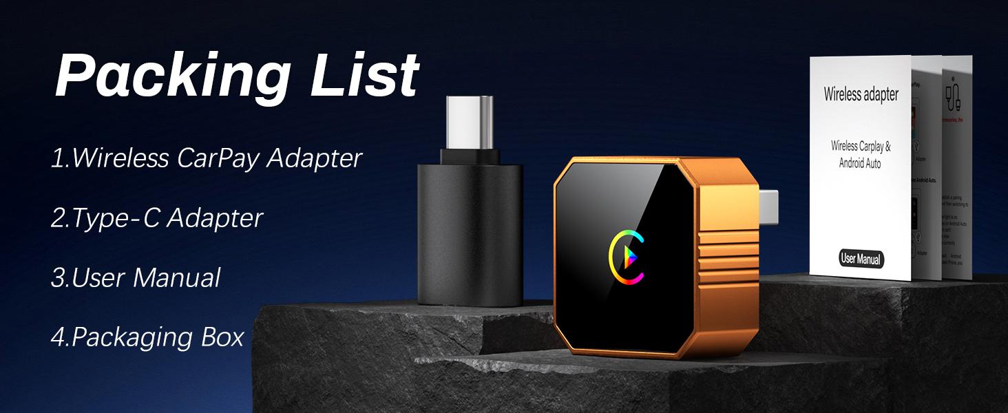 【Enhanced Version 2026】Aimoon Upgraded Version Mini Orange Cube Pro 3.0 Wireless CarPlay Adapter — For Cars 2017+, with Upgraded Chip & Instant Connect