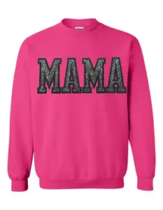 Mama black on black Glitter design on Gildan Sweatshirt