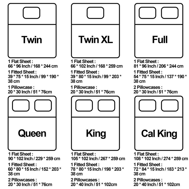 Bedsum 3/4 Pieces Microfiber Bed Sheet Set, Super Soft and Cozy, Stain Resistant Fitted Sheet Set with Deep Pocket