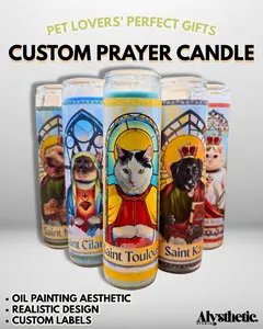 Custom Pet Memorial Prayer Candle with Photo – Personalized Dog & Cat Gift